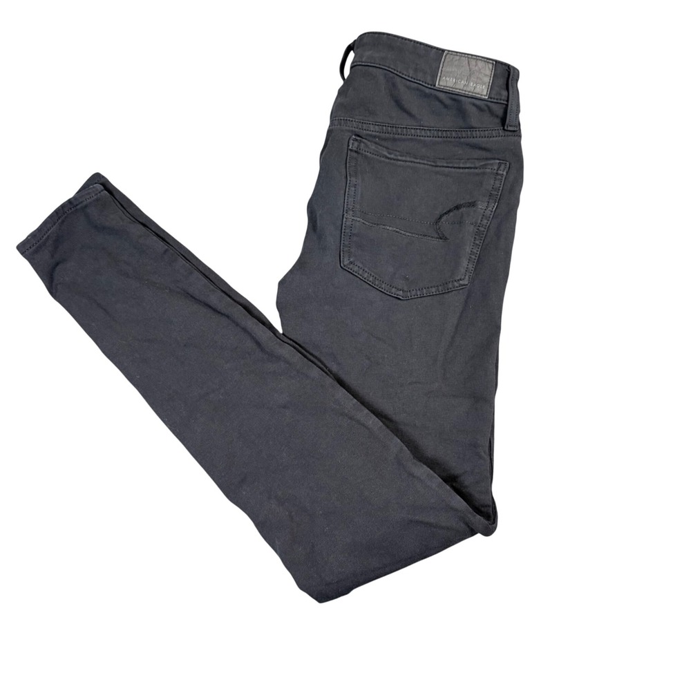 American Eagle Super Stretch Jeggings Black Skinny Jeans Size 6 X-Long